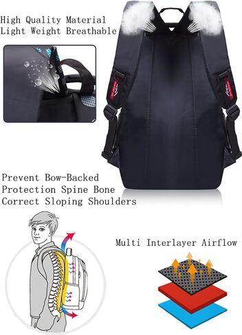 Boys Backpack Student Kids Bookbags Durable School Bags Big Heavy Duty Travel Waterproof (5-Green) in Saudi Arabia