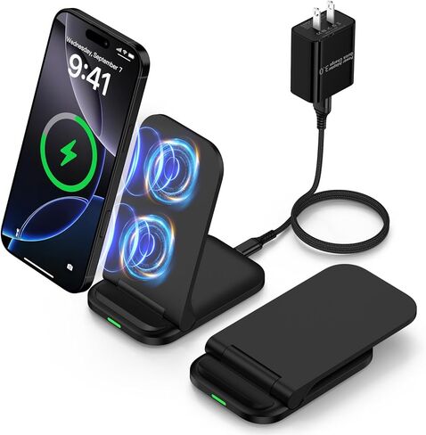 Wireless Charging Station 15W Fast Wireless Phone Chargers Stand Dock and QC 3.0 Adapter for Motorola Edge (2024)/50 Neo/Edge+ 2023/Edge 40 Pro, Moto X50 Ultra, Samsung Galaxy S24 S23 FE S22 Ultra S21 in Kuwait