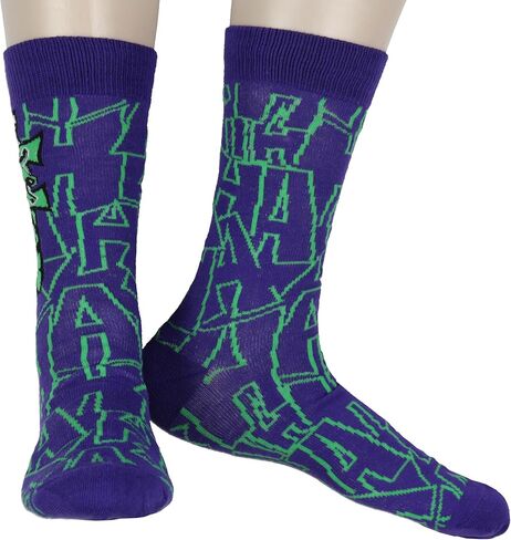 DC Comics Men's The Joker Inspired Designs 2-Pack Adult Novelty Mid-Calf Crew Socks Fits Shoe Sizes 8-12 in Saudi Arabia