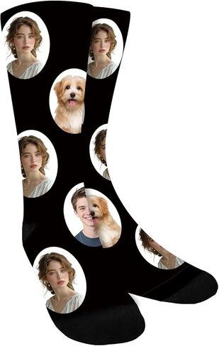 Bemaystar Custom Socks with Photo - Personalized Socks 1-3 Faces,Funny socks Gag Gifts White Elephant Gifts for Men Women in Kuwait