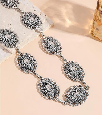 Floral Waist Chain Belt,45inch Long Waist Belt for Dress Pants,Metal Belly Chain Belt,Link Waist Belt Jewelry for Women in Saudi Arabia