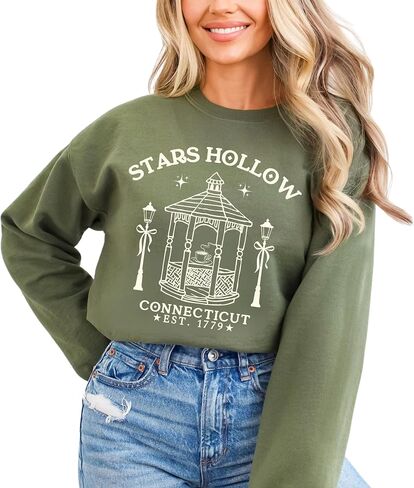 Stars Hollow Cozy Fall Women's Sweatshirt, Stars Hollow Luke's Crewneck, Connecticut Gilmore Gift, Autumn Women's Sweater in Saudi Arabia