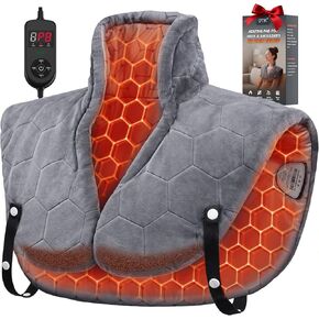 30s Fast Hot Heating Pad for Neck Shoulders and Back, Far Infrared Heating Pad, 6X Deeper Pain Relief, Max 160℉, 8 Temp Settings, 4H Auto Off, Memory Function, 24"X20", Daily Care Gift for Family in Saudi Arabia