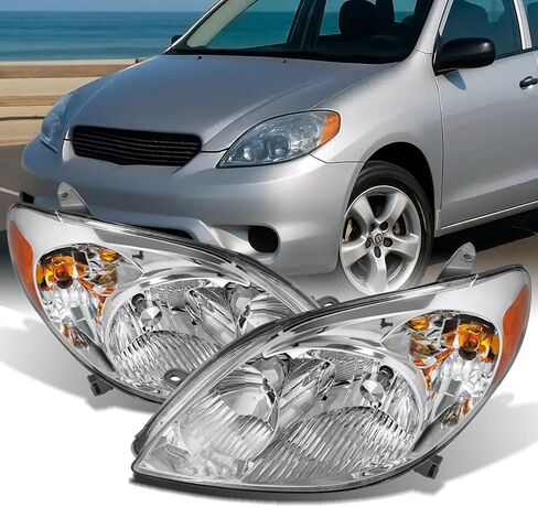 AKKON - Fits 2003-2008 Toyota Matrix Wagon 4Door Chrome Headlights Pair Left Driver+Right Passenger Replacement in Saudi Arabia