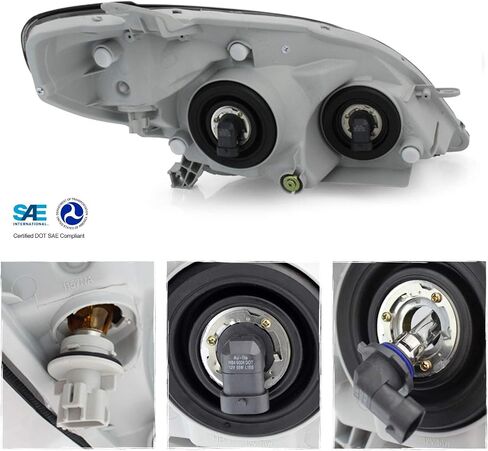 AKKON - Fits 2003-2008 Toyota Matrix Wagon 4Door Chrome Headlights Pair Left Driver+Right Passenger Replacement in Saudi Arabia