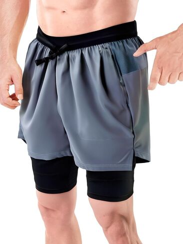 Mens Dark Grey Athletic Shorts Breathable Lightweight Running Shorts Ideal for Sports and Casual Wear Versatile Design in Saudi Arabia