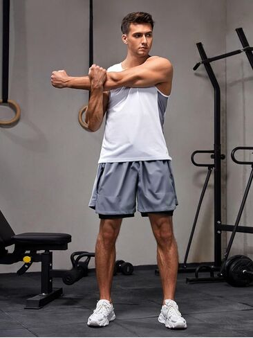 Mens Dark Grey Athletic Shorts Breathable Lightweight Running Shorts Ideal for Sports and Casual Wear Versatile Design in Saudi Arabia