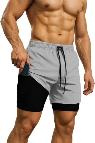 Men's Shorts, Quick-Drying Gym Shorts, Gym Shorts with Zipper Pockets in Saudi Arabia