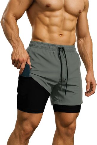 Men's Shorts, Quick-Drying Gym Shorts, Gym Shorts with Zipper Pockets in Saudi Arabia