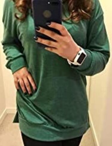 سترة LERUCCI النسائية الكاجوال بأكمام طويلة ورقبة على شكل حرف V مع جيوب خضراء كبيرة in Saudi Arabia