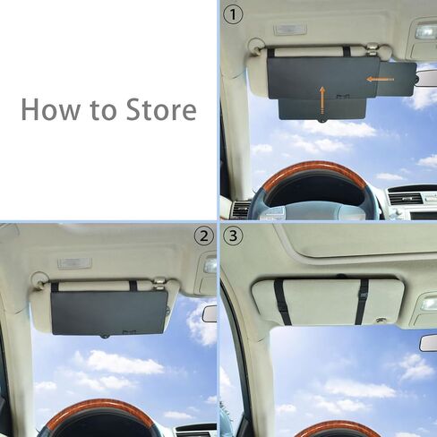 Car Visor Extender, FULLONG Car Sunshade, Windshield and Side Window Sunshine Blocker for Driver and Passenger, 2 Pieces (Black) in Kuwait