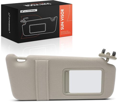واقي الشمس للسائق والراكب A-Premium متوافق مع Toyota Camry 2007 2008 2009 2010 2011 - مع مرآة فانيتي، لون بيج - يستبدل 7432006780E0، 7431006750E0 in Saudi Arabia