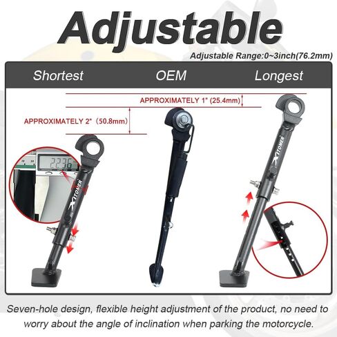 Xitomer 3" Adjustable Kickstand Compatible with YZF-R6 2006-2023, YZF-R6 RACE 2024-2025 Motorcycle Side Stand Foot Side Support in Saudi Arabia