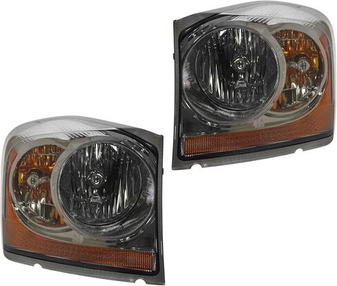 TRQ 2 Piece Headlight Assembly Set Driver & Passenger Side Compatible with 2004-2005 Dodge Durango CH2502147 CH2503147 in Saudi Arabia