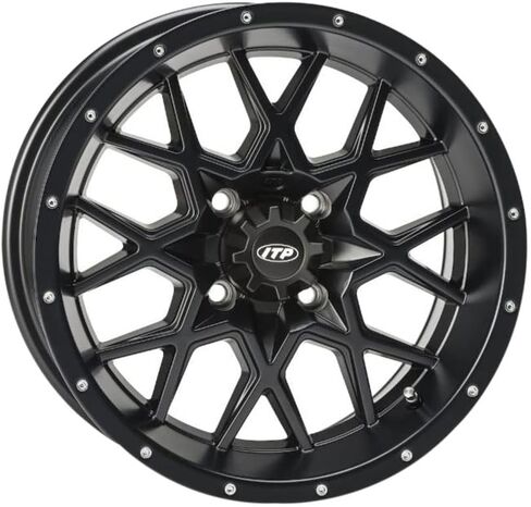 4/137 ITP Hurricane Wheel 12x7 5.0 + 2.0 Matte Black for Kawasaki MULE 4010 4x4 2009-2018 in Saudi Arabia
