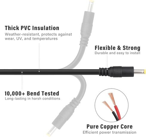 KSK 79-inch Trail Camera Power Cord, 4.0x1.7mm DC External Power Cable,Compatible with Tactacam Reveal, X, XB, SK,Wise Eye,Spartan Gocam, etc in Saudi Arabia