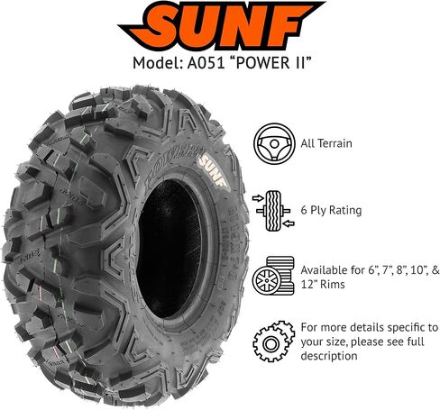 إطار SunF 145/70-6 145/70x6 لجميع التضاريس ATV UTV 6 PR بدون أنبوب - A051 POWER II in Kuwait