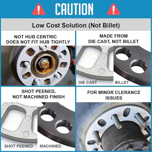 Wheel Accessories Parts 2 Pcs Die Cast Wheel Spacers 6mm 1/4" Thick Fits Bolt Patterns 5x4.25 5x110 5x112 5x4.5 5x115 5x120 5x4.75 5x5.0 5x135mm 5x5.5 Fits 5 Lug Pass Cars Light Trucks in Saudi Arabia