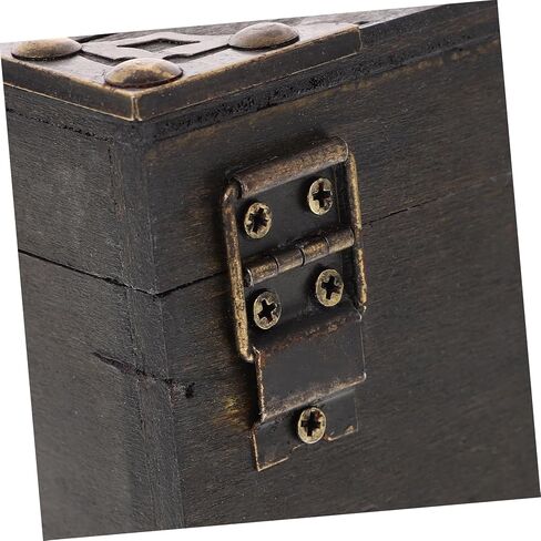 Vintage Wooden Jewelry Chest Treasure Box Decorative Keepsake Storage Organizer Lid Rustic Wood Box for Rings Bracelets and Trinkets for Home Decor in Kuwait
