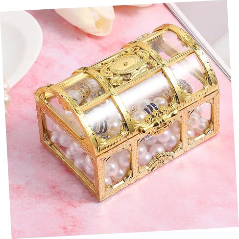 3pcs Plastic Treasure Chest Box Decorative Storage Boxes Jewelry Organizer Pirate Treasure Chest Toy in Saudi Arabia