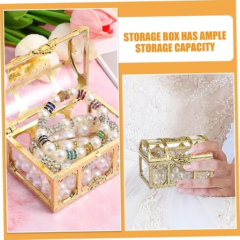 3pcs Plastic Treasure Chest Box Decorative Storage Boxes Jewelry Organizer Pirate Treasure Chest Toy in Saudi Arabia