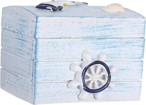 Rustic Boat Decor Small Wooden Treasure Chest Ocean Themed Wooden Box for Decor in Saudi Arabia