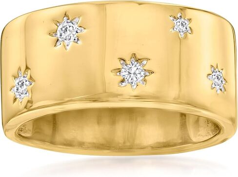 Ross-Simons 0.15 ct. t.w. Diamond Star Ring in 18kt Gold Over Sterling in Saudi Arabia