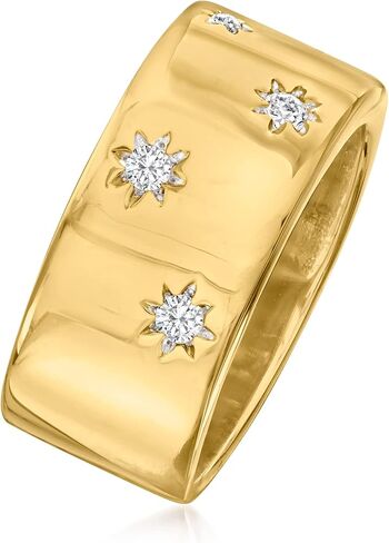 Ross-Simons 0.15 ct. t.w. Diamond Star Ring in 18kt Gold Over Sterling in Saudi Arabia