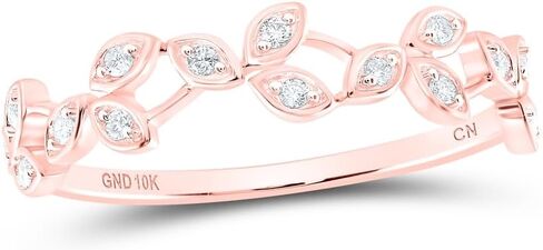 Jewels By Lux 10K Yellow Or Rose Gold Womens Round Diamond Vine Stackable Band Ring, Womens Size: 5-9 in Saudi Arabia