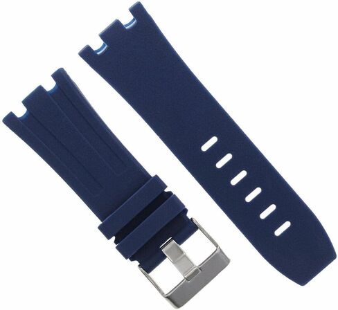 Ewatchparts 28mm Ap Rubber Band Strap Compatible With 42mm Audemars Piguet Royal Oak Offshore 15703 Blue in Saudi Arabia