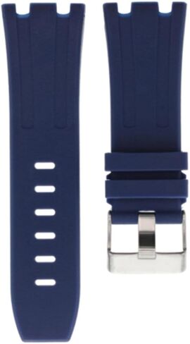 Ewatchparts 28mm Ap Rubber Band Strap Compatible With 42mm Audemars Piguet Royal Oak Offshore 15703 Blue in Saudi Arabia