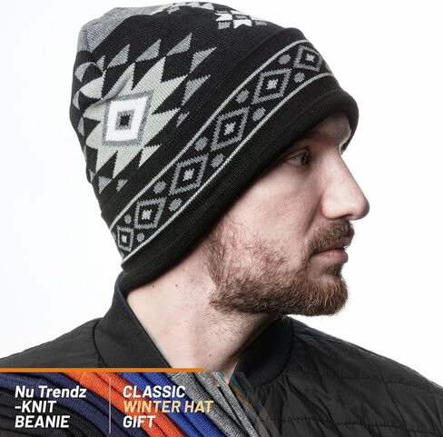 قبعة متماسكة من Southwest Beanie للرجال والنساء، قبعة جمجمة للجنسين قبعة شتوية هندية يومية دافئة للبرد in Kuwait