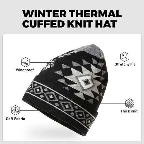 قبعة متماسكة من Southwest Beanie للرجال والنساء، قبعة جمجمة للجنسين قبعة شتوية هندية يومية دافئة للبرد in Kuwait