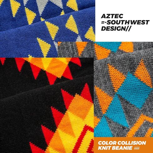 قبعة متماسكة من Southwest Beanie للرجال والنساء، قبعة جمجمة للجنسين قبعة شتوية هندية يومية دافئة للبرد in Kuwait