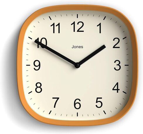 ساعة حائط JONES CLOCKS® Sprite | ساعة مربعة مستديرة حديثة ريترو | 10 بوصة | الخردل الأصفر | أرقام سهلة القراءة | مثالية للمطبخ أو المكتب in Kuwait