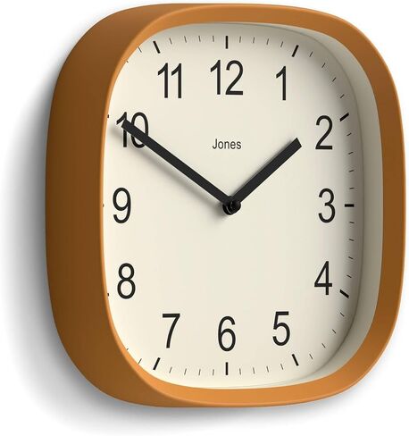ساعة حائط JONES CLOCKS® Sprite | ساعة مربعة مستديرة حديثة ريترو | 10 بوصة | الخردل الأصفر | أرقام سهلة القراءة | مثالية للمطبخ أو المكتب in Kuwait
