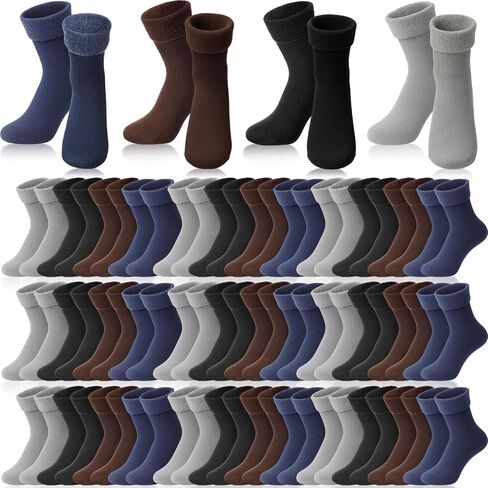 100 Pairs Thermal Socks Bulk Thick Winter Warm Fleece Lined Unisex Soft Hiking & Casual Socks for Men Women Homeless Care Package in Saudi Arabia