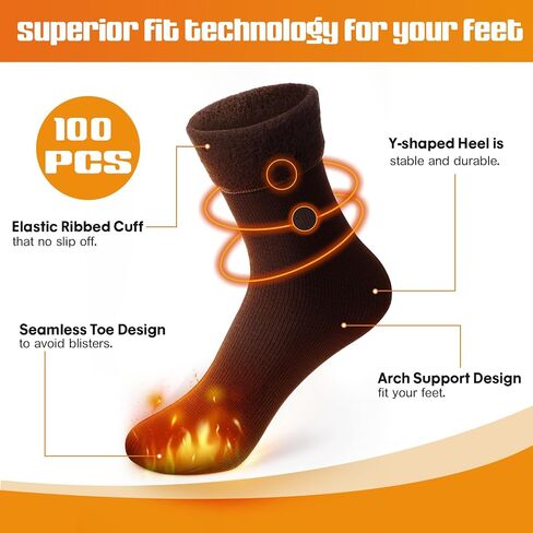 100 Pairs Thermal Socks Bulk Thick Winter Warm Fleece Lined Unisex Soft Hiking & Casual Socks for Men Women Homeless Care Package in Saudi Arabia