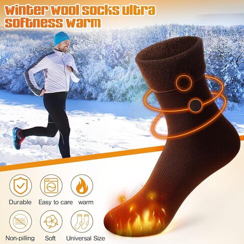 100 Pairs Thermal Socks Bulk Thick Winter Warm Fleece Lined Unisex Soft Hiking & Casual Socks for Men Women Homeless Care Package in Saudi Arabia
