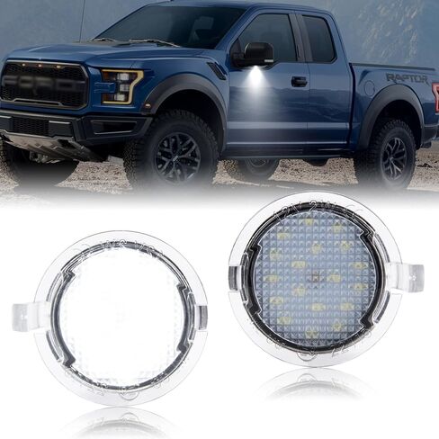 مجموعة مصابيح POPMOTORZ ذات اللون الأزرق الجليدي LED ذات المرآة الجانبية لسيارة Ford F150/Explorer/Edge/Expedition/Flex/Taurus/Taurus X/Mercury Sable/Mercury Montego، Lincoln MKS/MKT/MKX/MKZ حزمة من 2 in Saudi Arabia