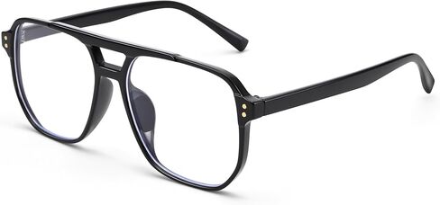 Bouryo Vintage Clear Lens Glasses for Women, Non-prescription Classic Square Eyewear Thick Frame Eyeglasses in Kuwait