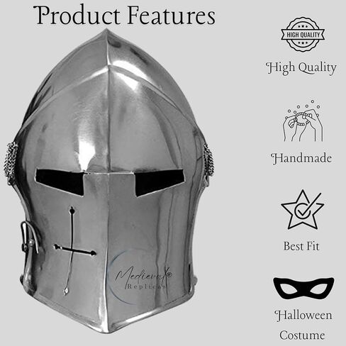 Medieval MF Doom Roman Gladiator Full Face Mask For Adults Men Women 18 Gauge Steel Halloween Warrior Costume in Kuwait