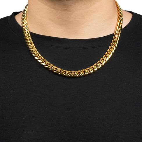 610 Stealth Minimal Cuban Chain - 18K Gold, 304 Stainless Steel, Acetylene Black in Saudi Arabia