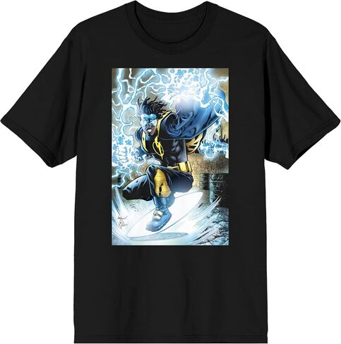 Justice League Virgin Hawkins Static Shock Men's Black T-Shirt in Saudi Arabia