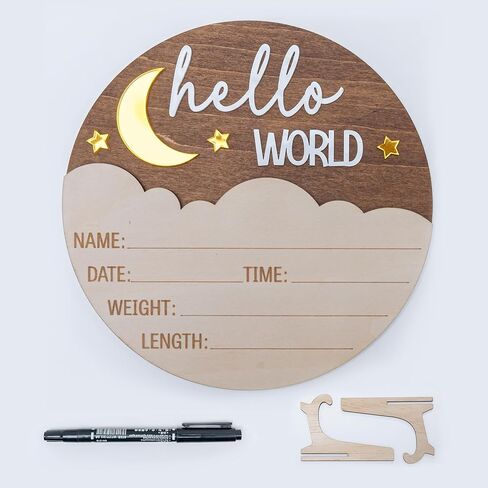8pcs 4in Baby Monthly Milestone, Wooden Baby Milestone Signs, Monthly Milestone Wood Discs, Baby Milestone Discs (Blue) in Saudi Arabia