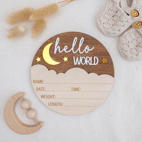 8pcs 4in Baby Monthly Milestone, Wooden Baby Milestone Signs, Monthly Milestone Wood Discs, Baby Milestone Discs (Blue) in Saudi Arabia