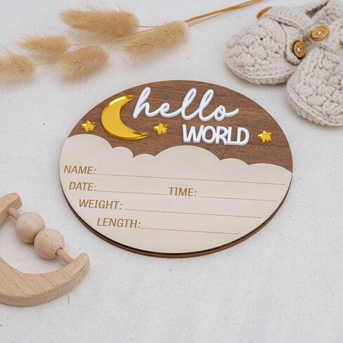 8pcs 4in Baby Monthly Milestone, Wooden Baby Milestone Signs, Monthly Milestone Wood Discs, Baby Milestone Discs (Blue) in Saudi Arabia