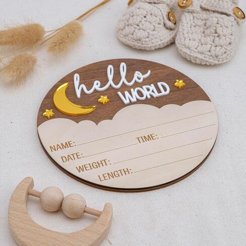 8pcs 4in Baby Monthly Milestone, Wooden Baby Milestone Signs, Monthly Milestone Wood Discs, Baby Milestone Discs (Blue) in Saudi Arabia