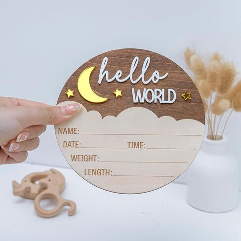 8pcs 4in Baby Monthly Milestone, Wooden Baby Milestone Signs, Monthly Milestone Wood Discs, Baby Milestone Discs (Blue) in Saudi Arabia