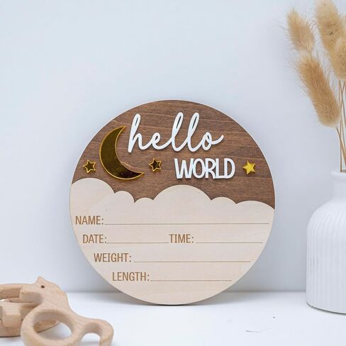 8pcs 4in Baby Monthly Milestone, Wooden Baby Milestone Signs, Monthly Milestone Wood Discs, Baby Milestone Discs (Blue) in Saudi Arabia